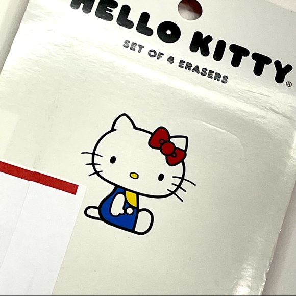 Hello Kitty Sanrio Kids Set Of 4 Erasers For School Home Classroom New - Picture 5 of 10